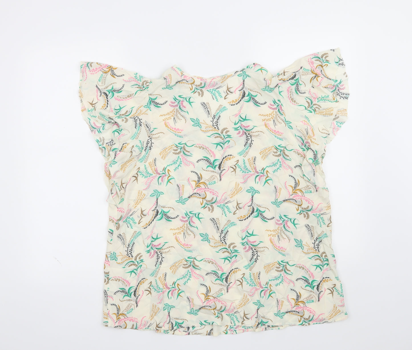 Marks and Spencer Womens Beige Floral  Basic Blouse Size 16