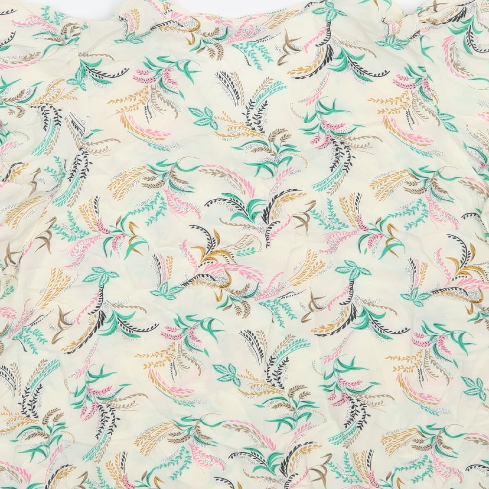 Marks and Spencer Womens Beige Floral  Basic Blouse Size 16