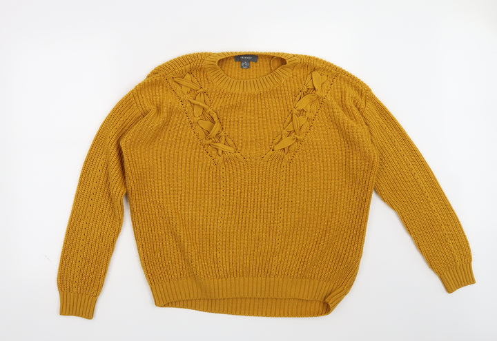 Primark Womens Yellow Henley Jumper Size 10
