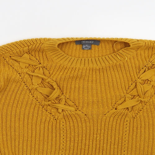 Primark Womens Yellow   Henley Jumper Size 10