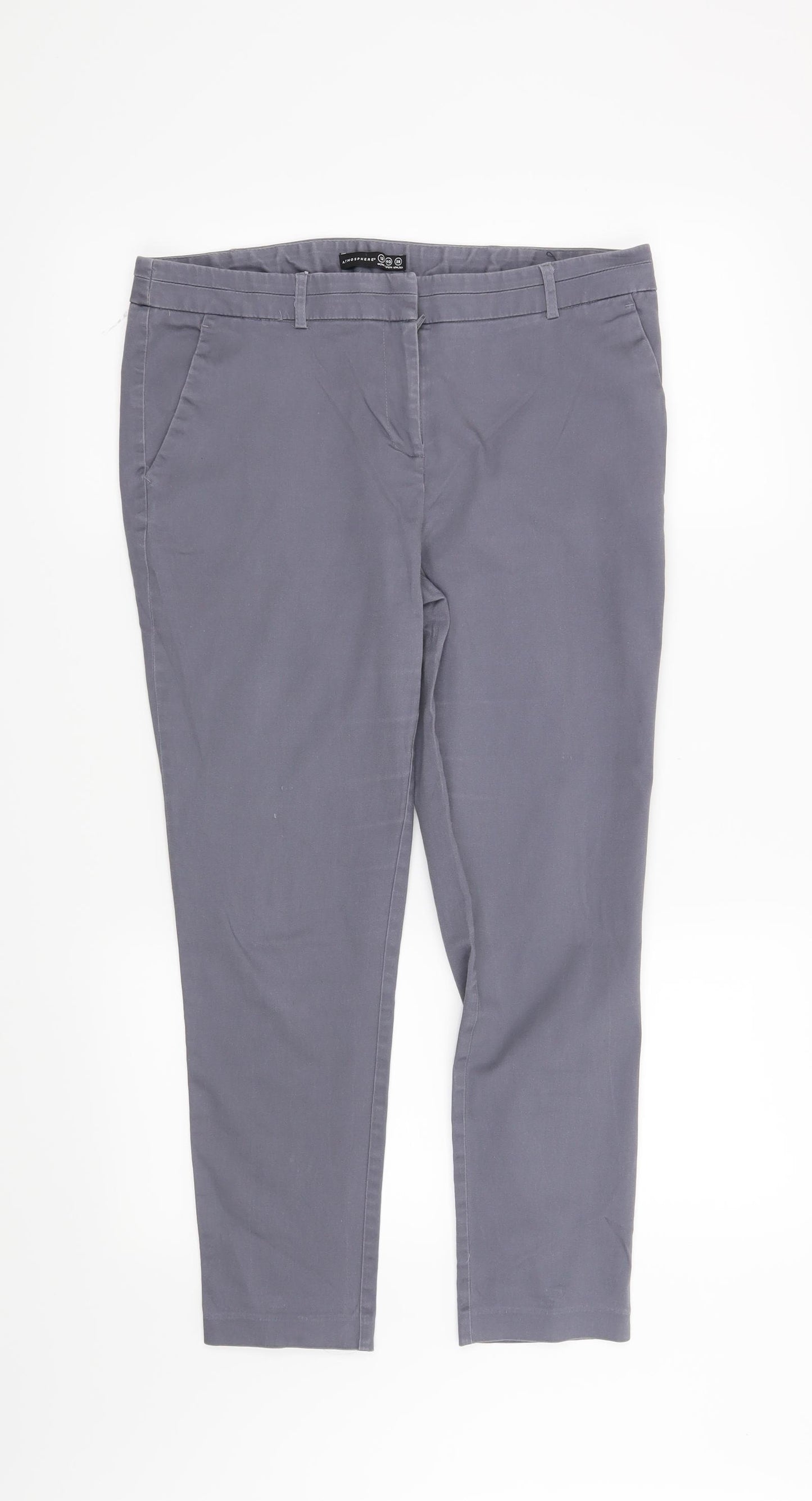 Atmosphere Womens Grey   Chino Trousers Size 12 L25 in