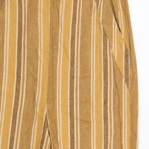 Bonmarché Womens Yellow Striped  Trousers  Size 16 L27 in