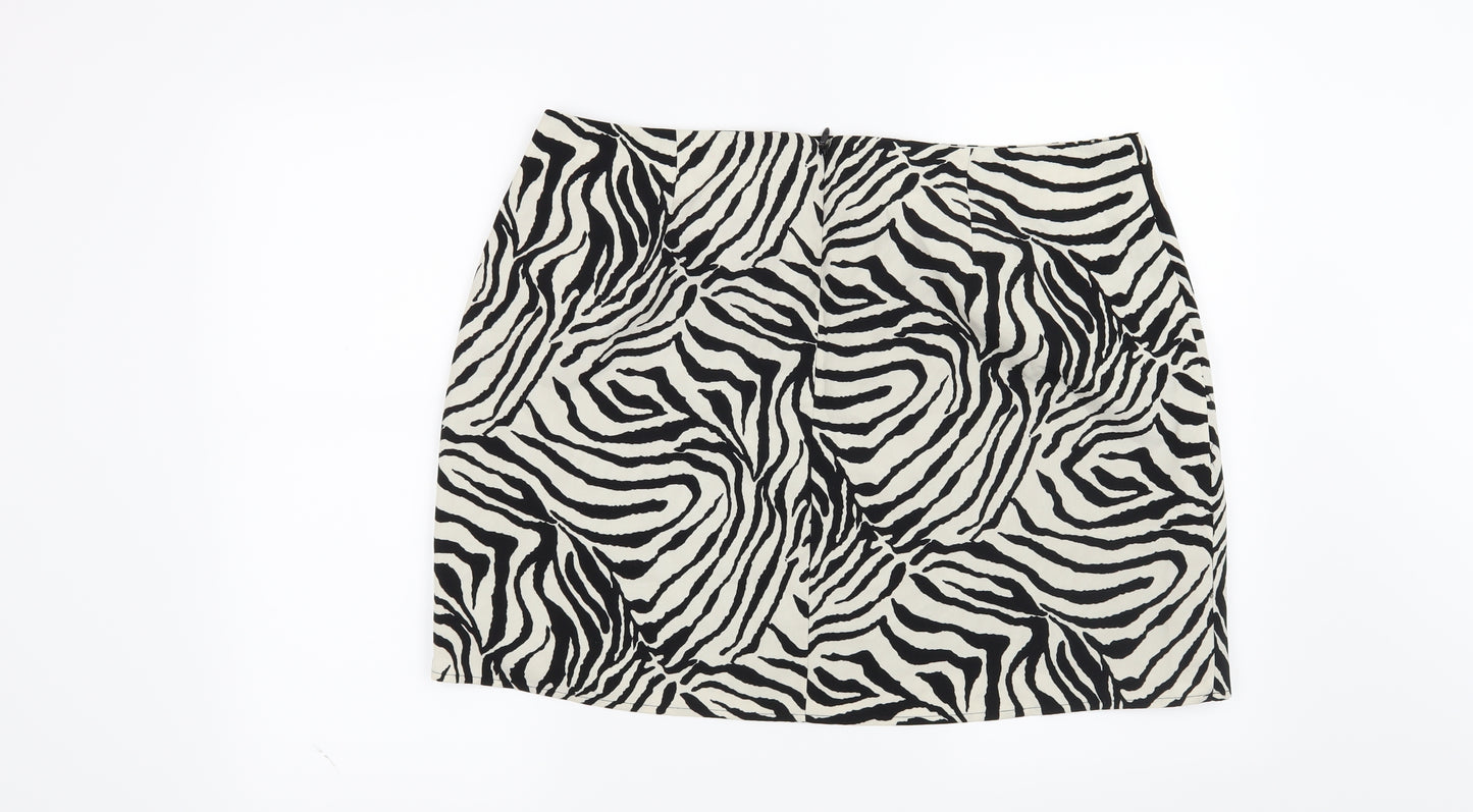 New Look Womens White Animal Print  Maxi Skirt Size 18