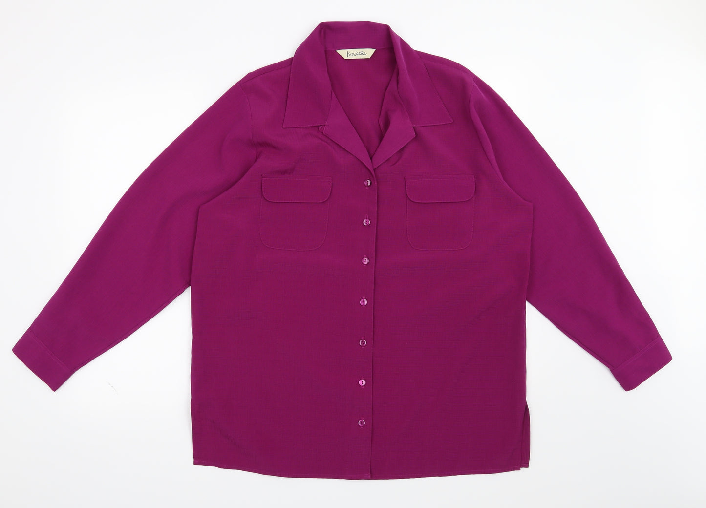 Isabelle Womens Purple   Basic Button-Up Size 18