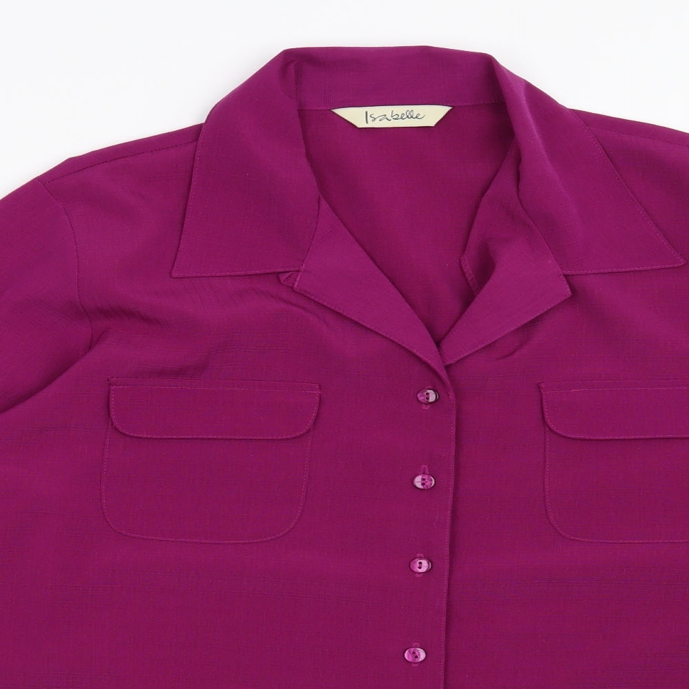 Isabelle Womens Purple   Basic Button-Up Size 18