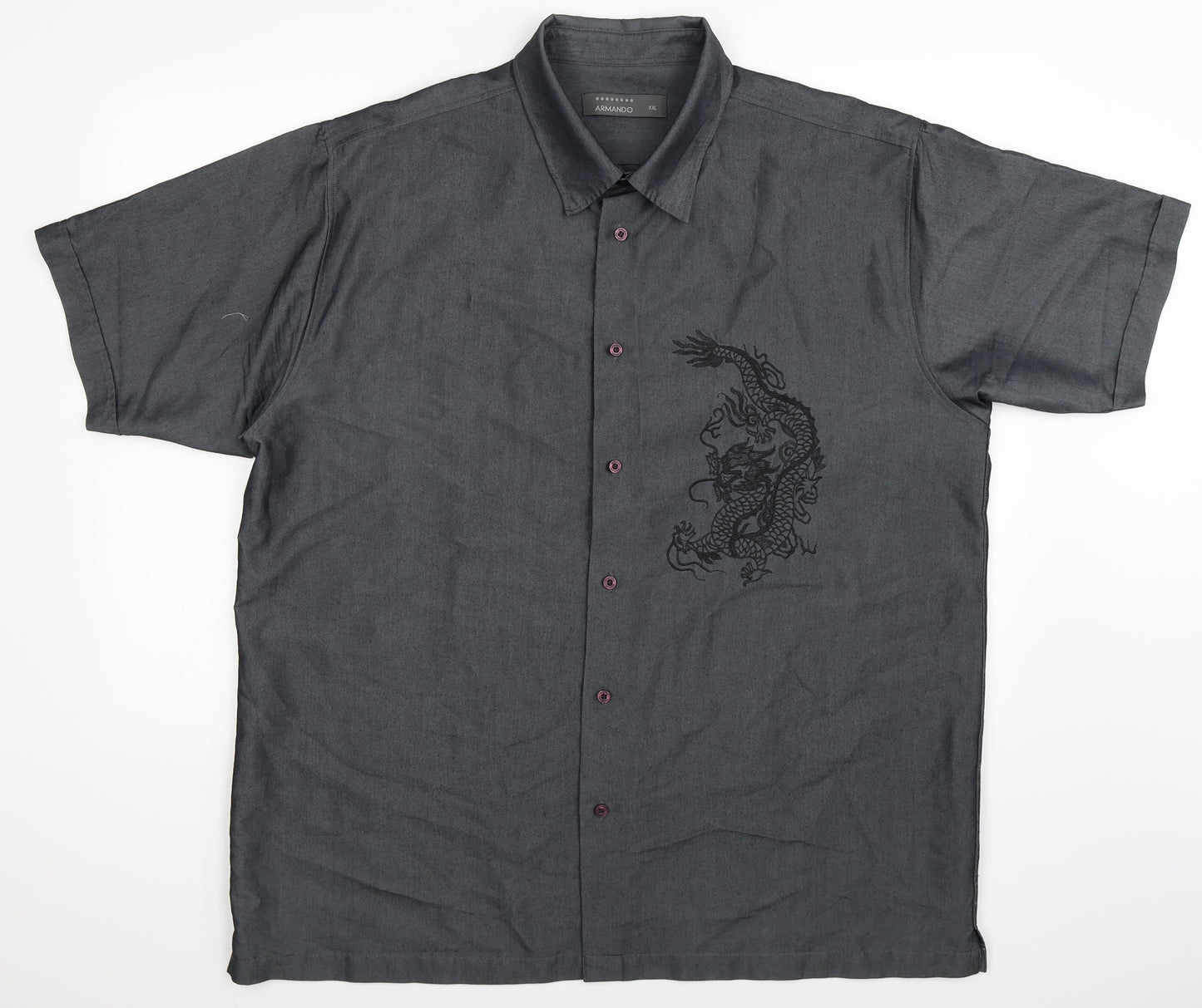 Armando Mens Grey    Button-Up Size 2XL