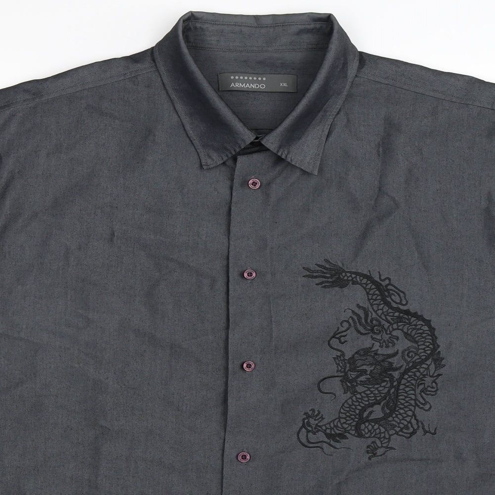 Armando Mens Grey    Button-Up Size 2XL