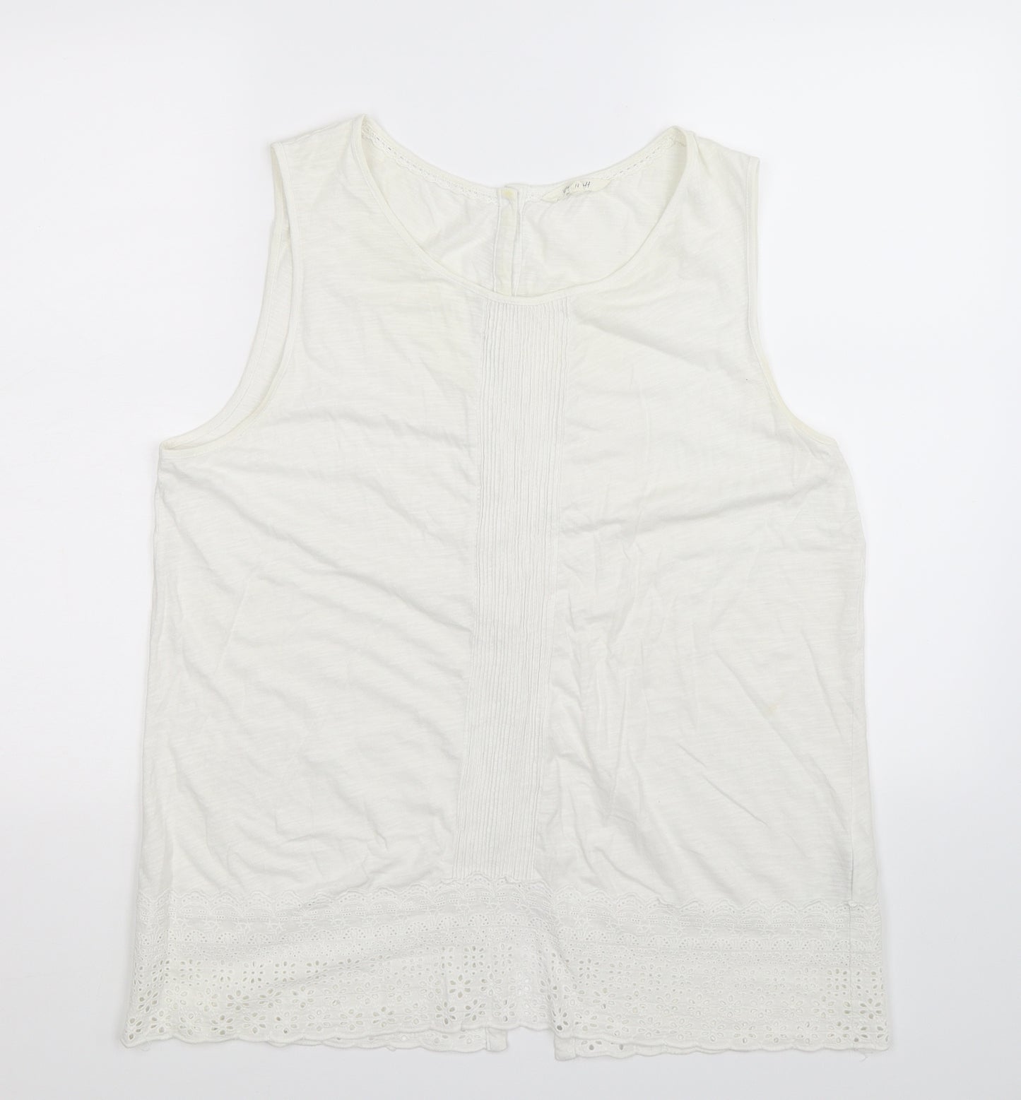 White Stuff Womens White   Basic Tank Size 18
