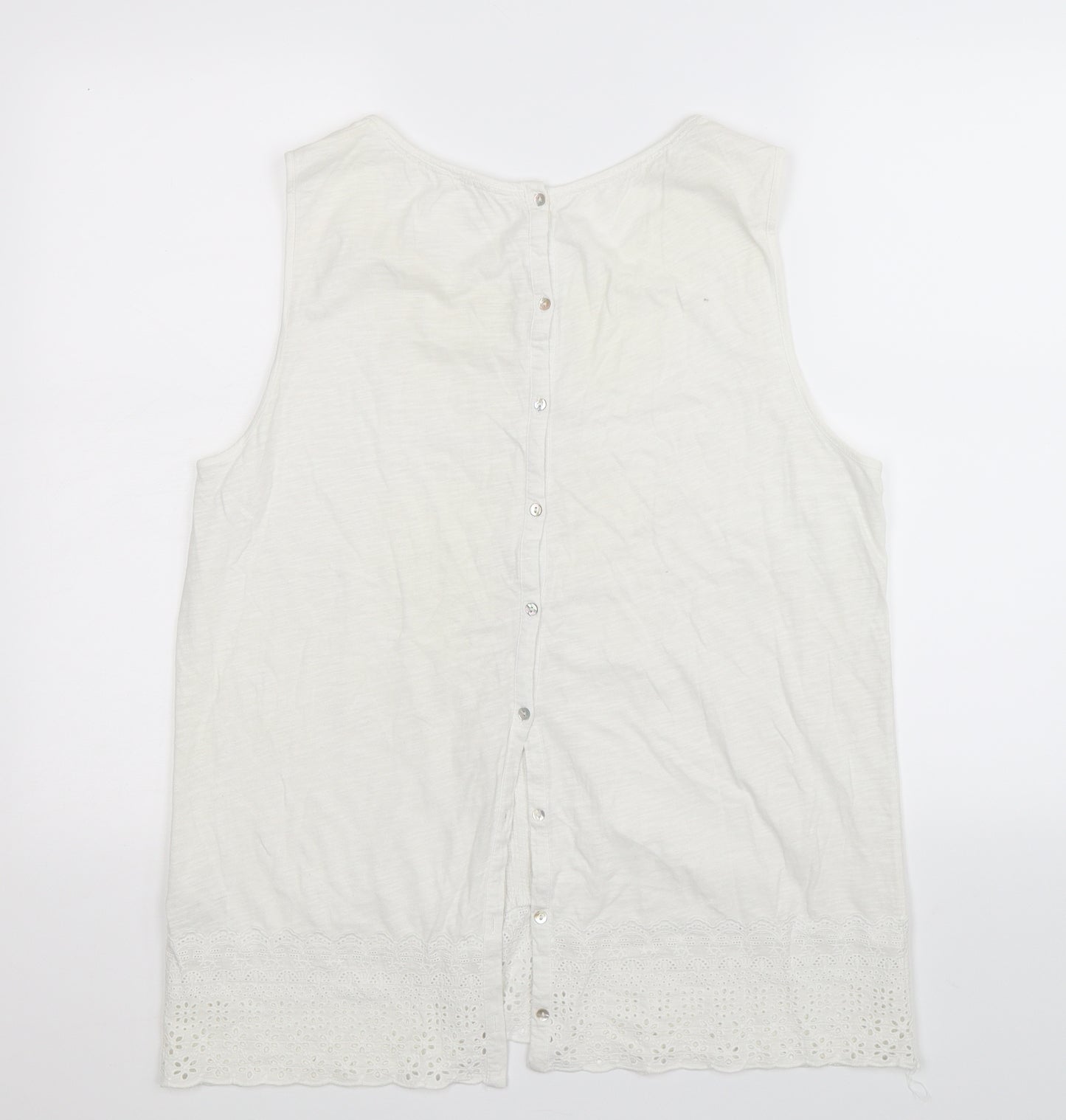 White Stuff Womens White   Basic Tank Size 18