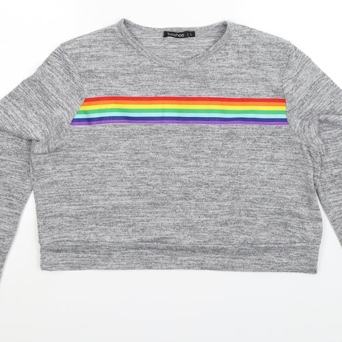 Boohoo Womens Grey   Pullover Jumper Size L
