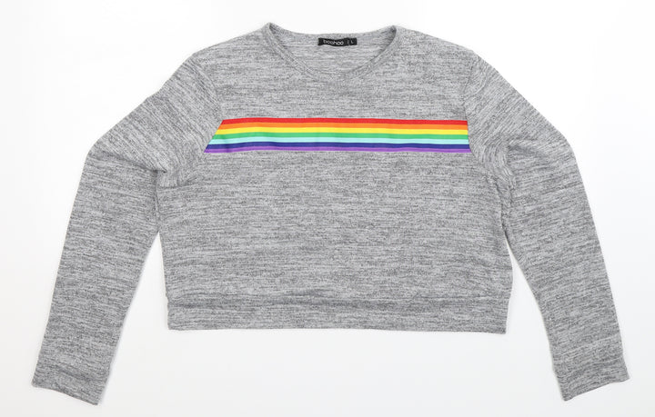 Boohoo Womens Grey Pullover Jumper Size L
