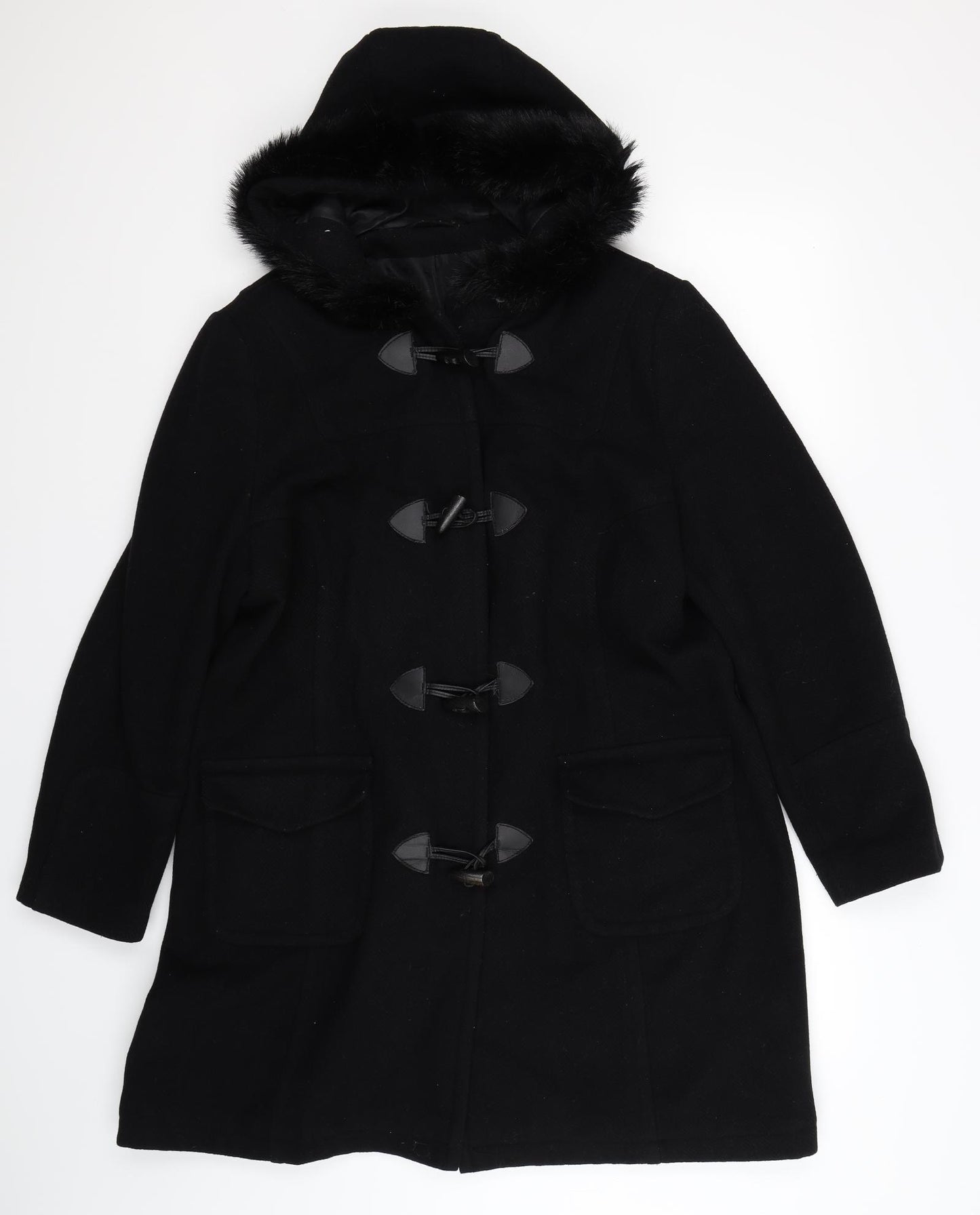 Dorothy Perkins Womens Black   Overcoat Coat Size 20