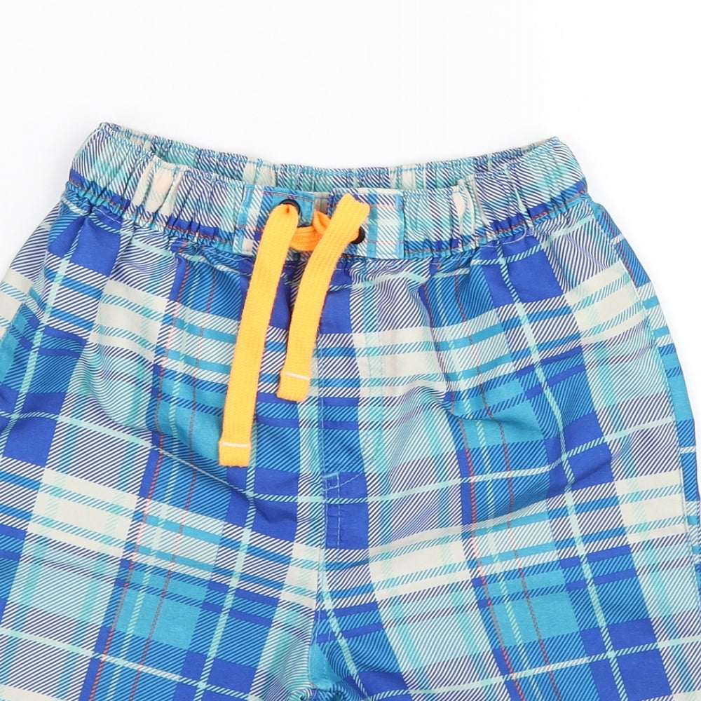 Marks and Spencer Boys Multicoloured Check  Bermuda Shorts Size 9-10 Years