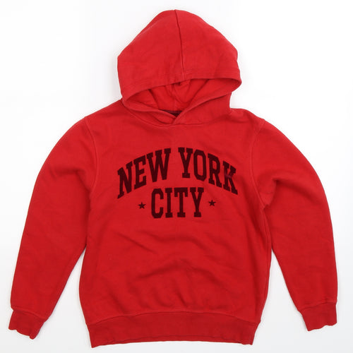H&M Boys Red   Pullover Hoodie Size 9-10 Years