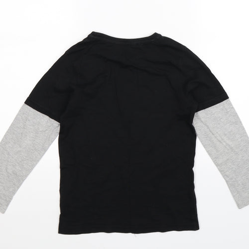 George Boys Black   Basic T-Shirt Size 8-9 Years
