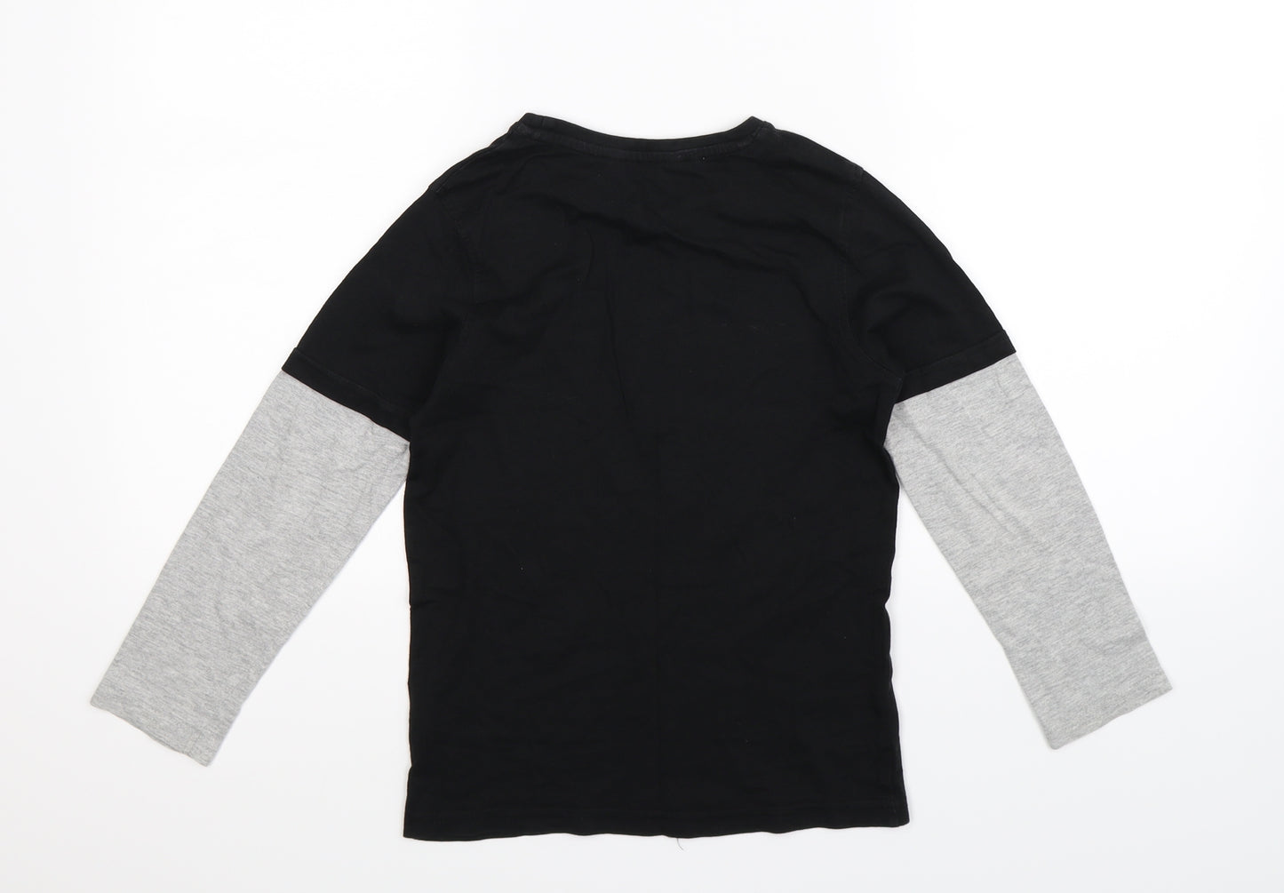George Boys Black   Basic T-Shirt Size 8-9 Years