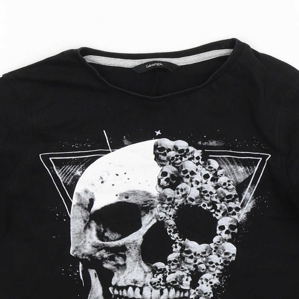 George Boys Black   Basic T-Shirt Size 8-9 Years