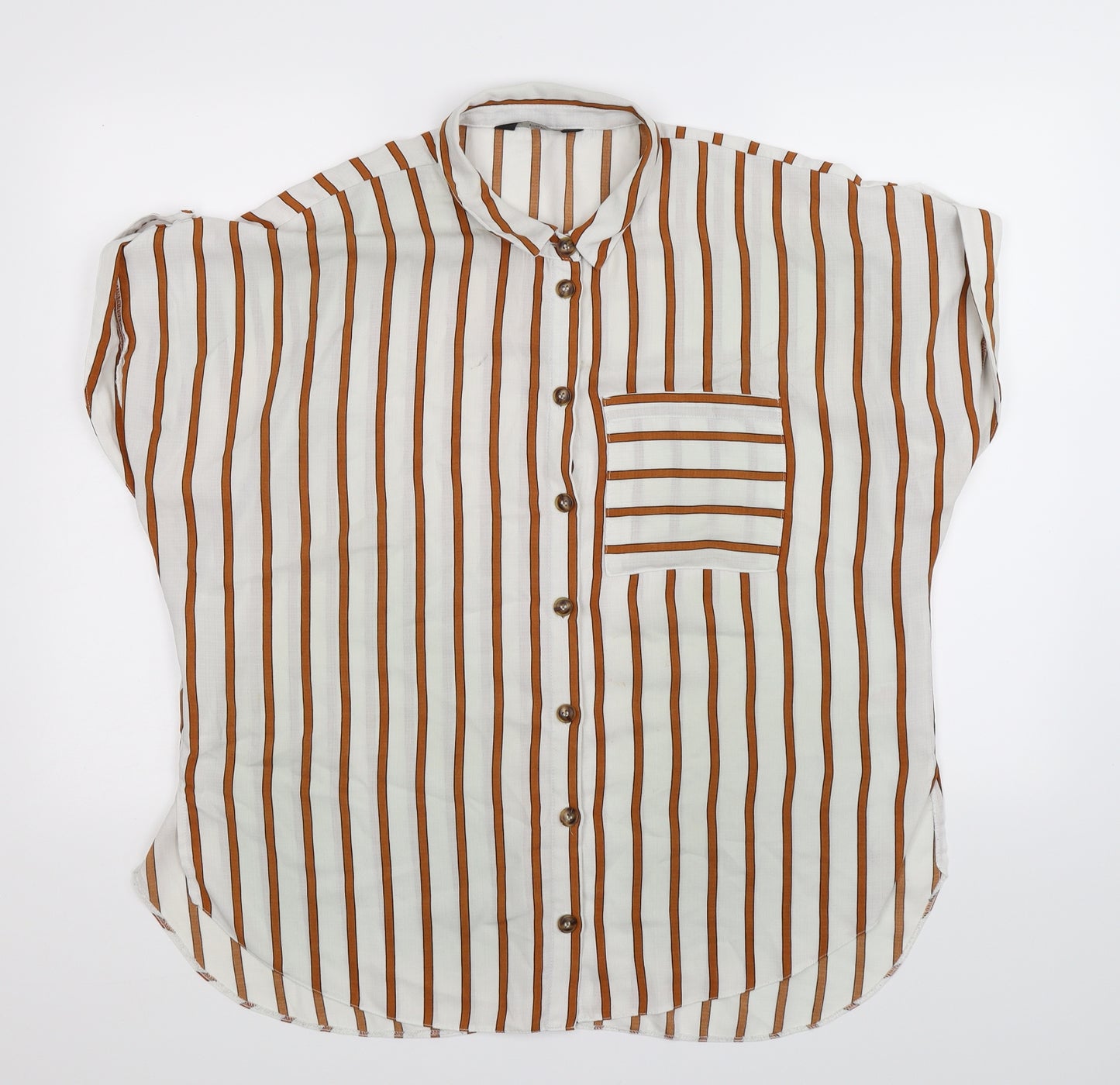 F&F Womens White Striped  Camisole Button-Up Size 18  - Oversized