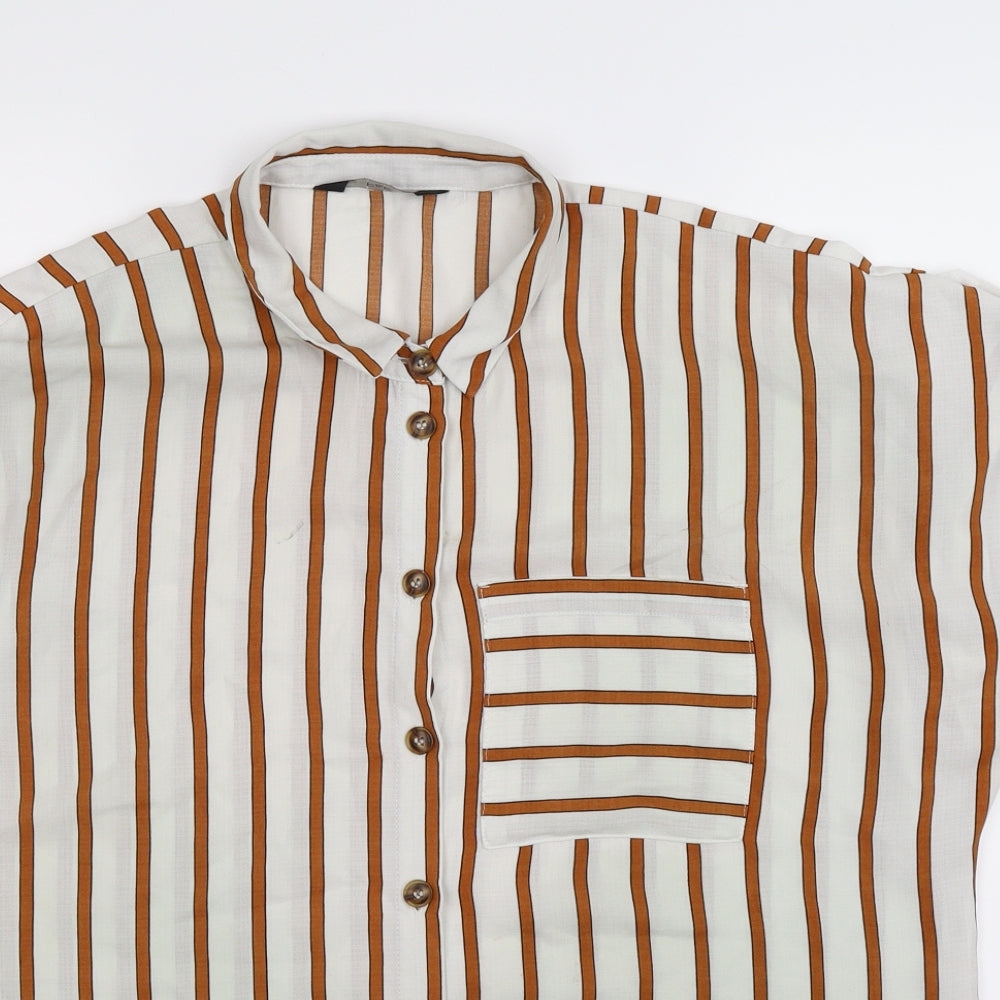 F&F Womens White Striped  Camisole Button-Up Size 18  - Oversized