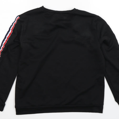 Preworn Womens Black Striped  Pullover Sweatshirt Size M