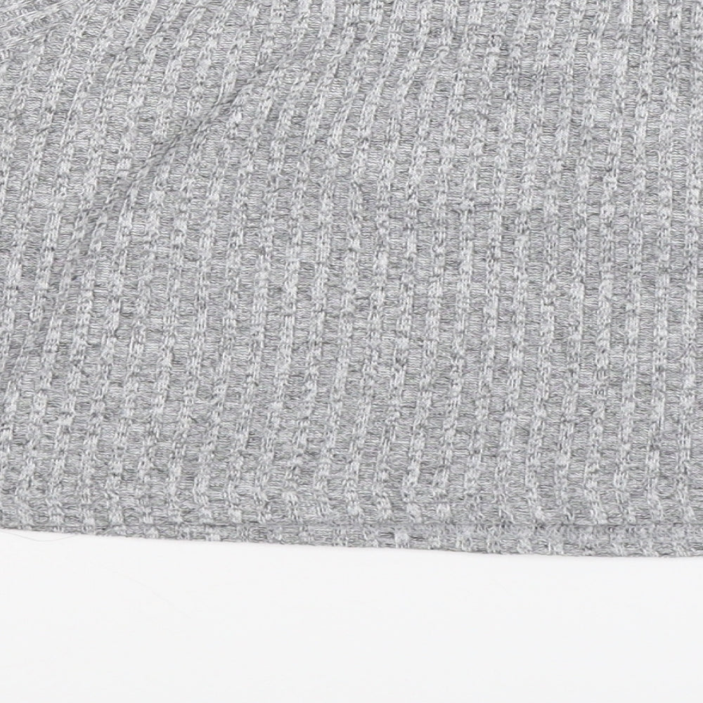 PRETTYLITTLETHING Womens Grey   Cropped T-Shirt Size 12
