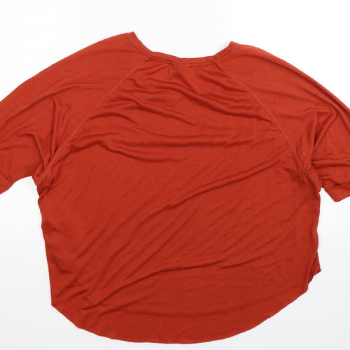 Janina Womens Brown   Basic T-Shirt Size 14