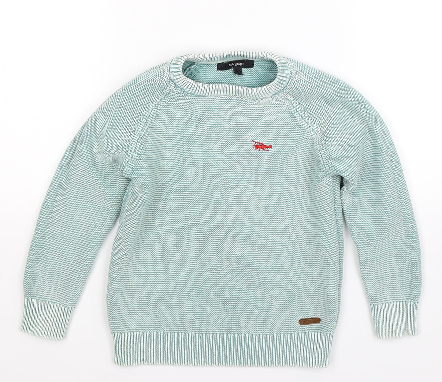 Autograph Boys Green  Knit Pullover Jumper Size 2-3 Years