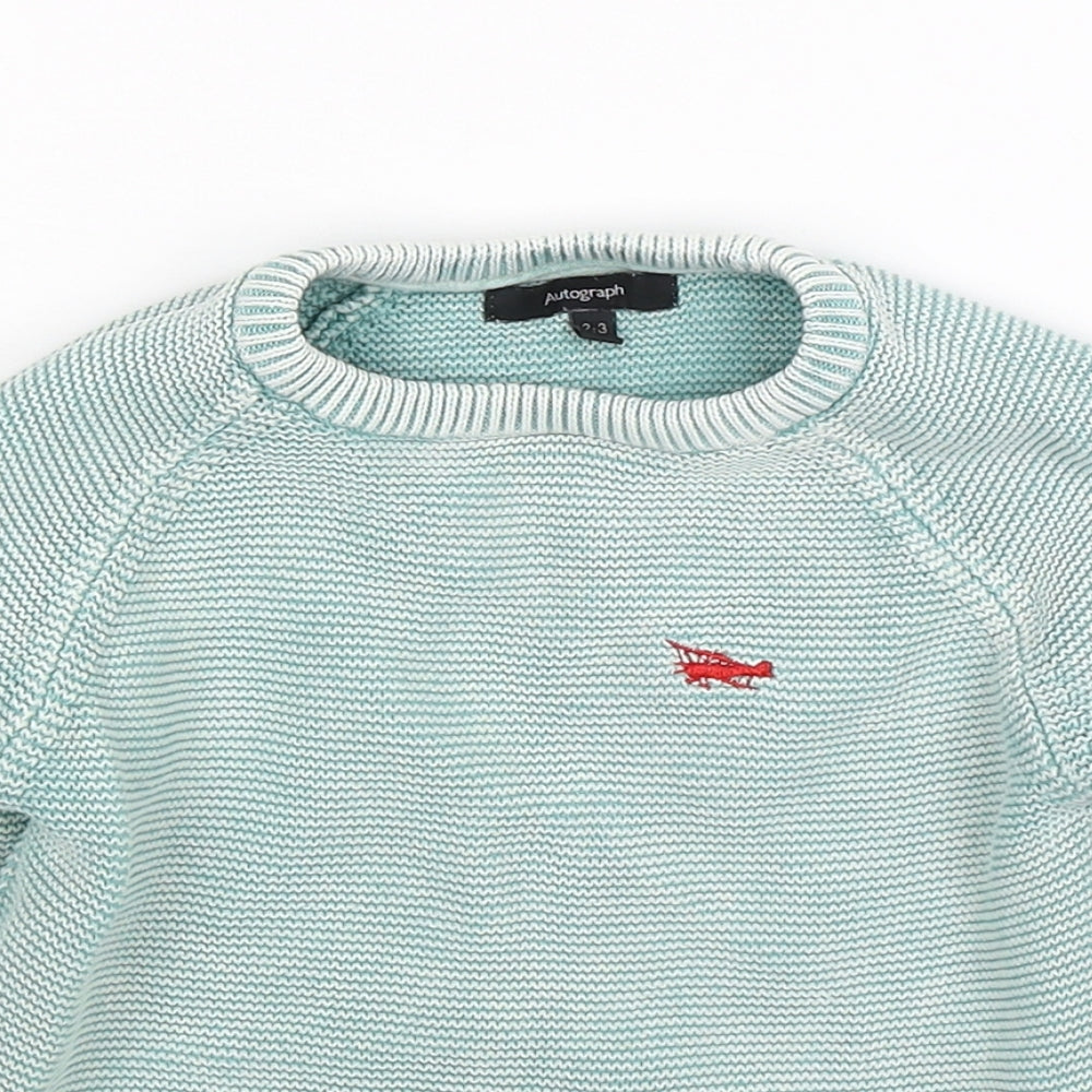 Autograph Boys Green  Knit Pullover Jumper Size 2-3 Years