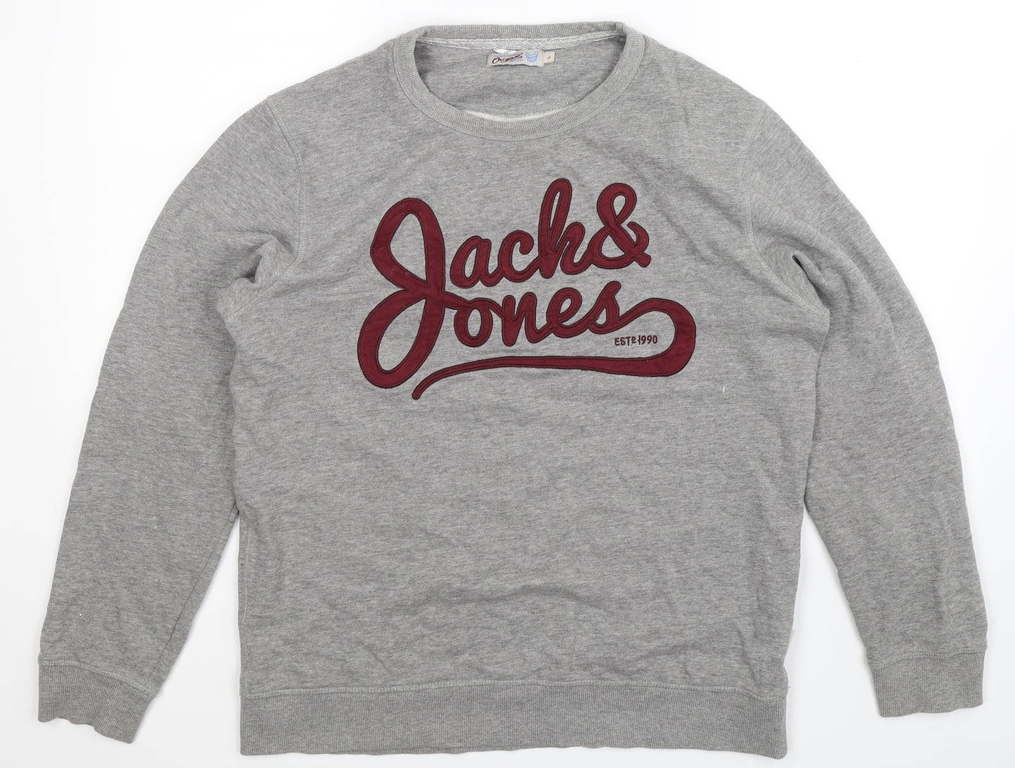 JACK & JONES Mens Grey   Pullover Sweatshirt Size L