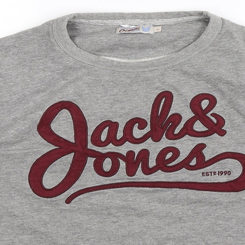 JACK & JONES Mens Grey   Pullover Sweatshirt Size L
