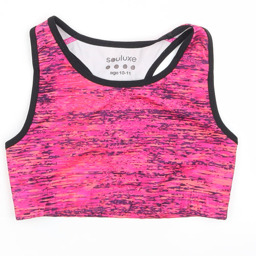 souluxe Girls Pink Colourblock  Basic Tank Size 10-11 Years