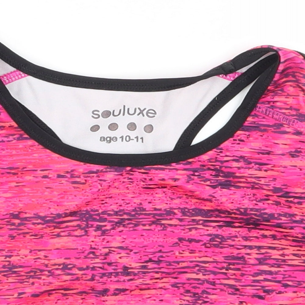 souluxe Girls Pink Colourblock  Basic Tank Size 10-11 Years