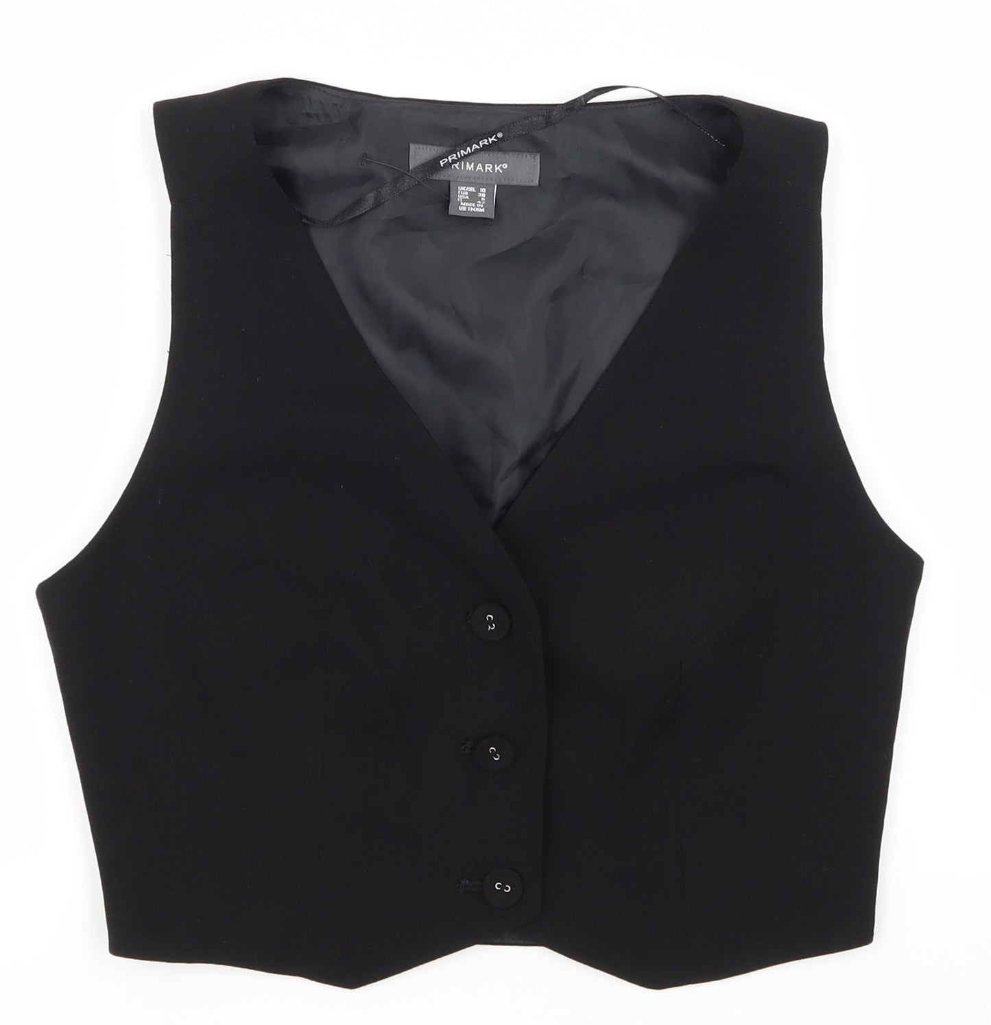 Primark Womens Black   Tuxedo Suit Waistcoat Size 10