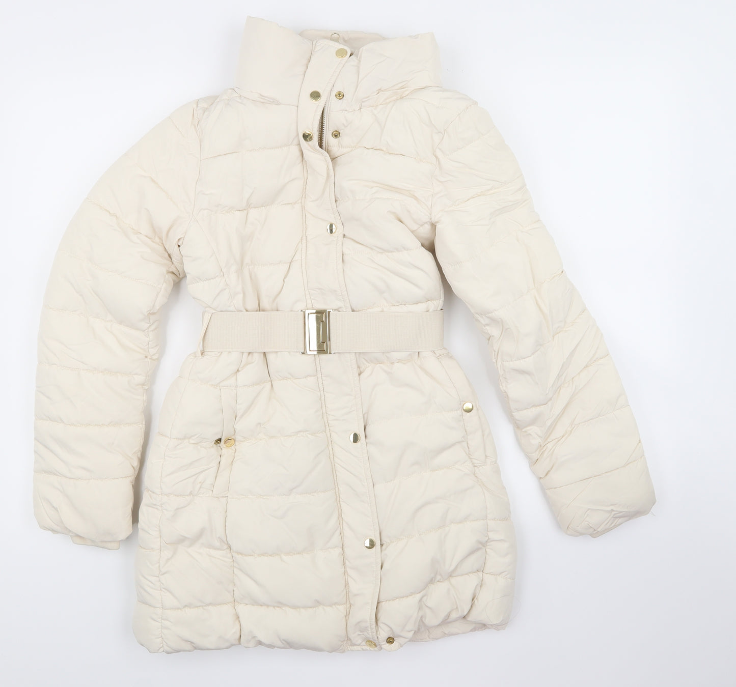 Primark Womens Beige   Puffer Jacket Coat Size XS