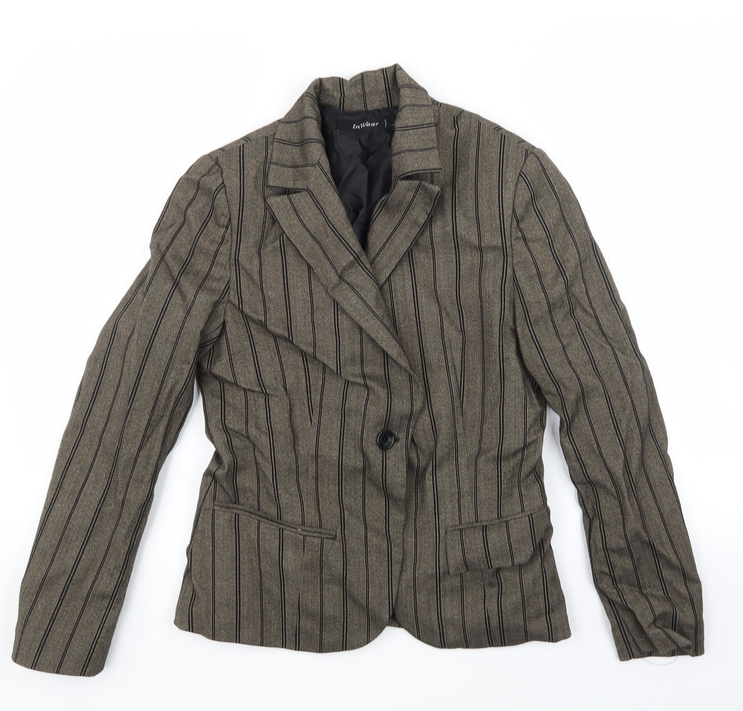Inwear Mens Gold Striped   Blazer Size M