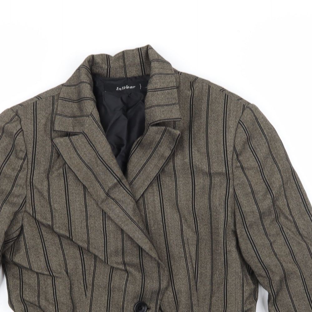 Inwear Mens Gold Striped   Blazer Size M
