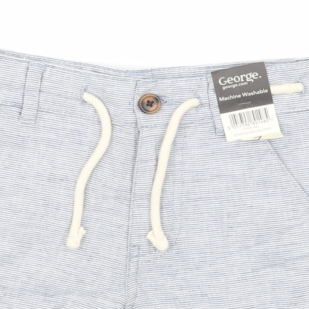 George Boys Blue Striped  Utility Shorts Size 5-6 Years