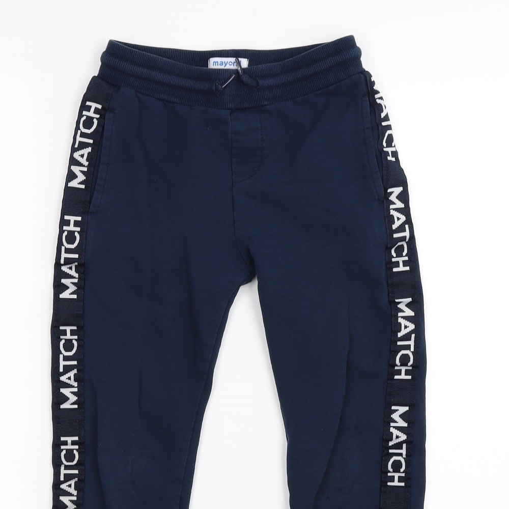 Mayoral Boys Blue   Jogger Trousers Size 9 Years - match