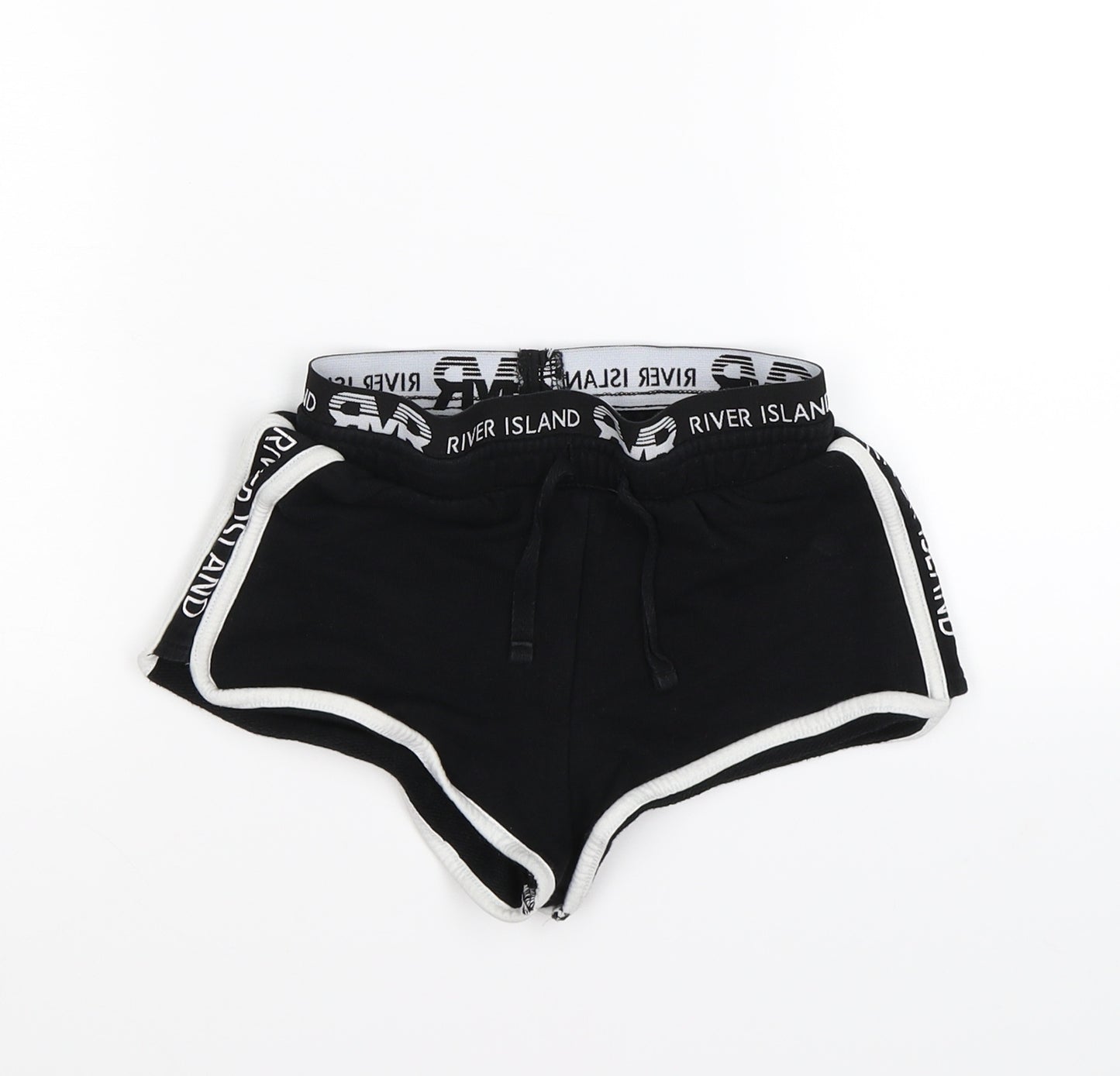 River Island Girls Black  Jersey Sweat Shorts Size 5-6 Years