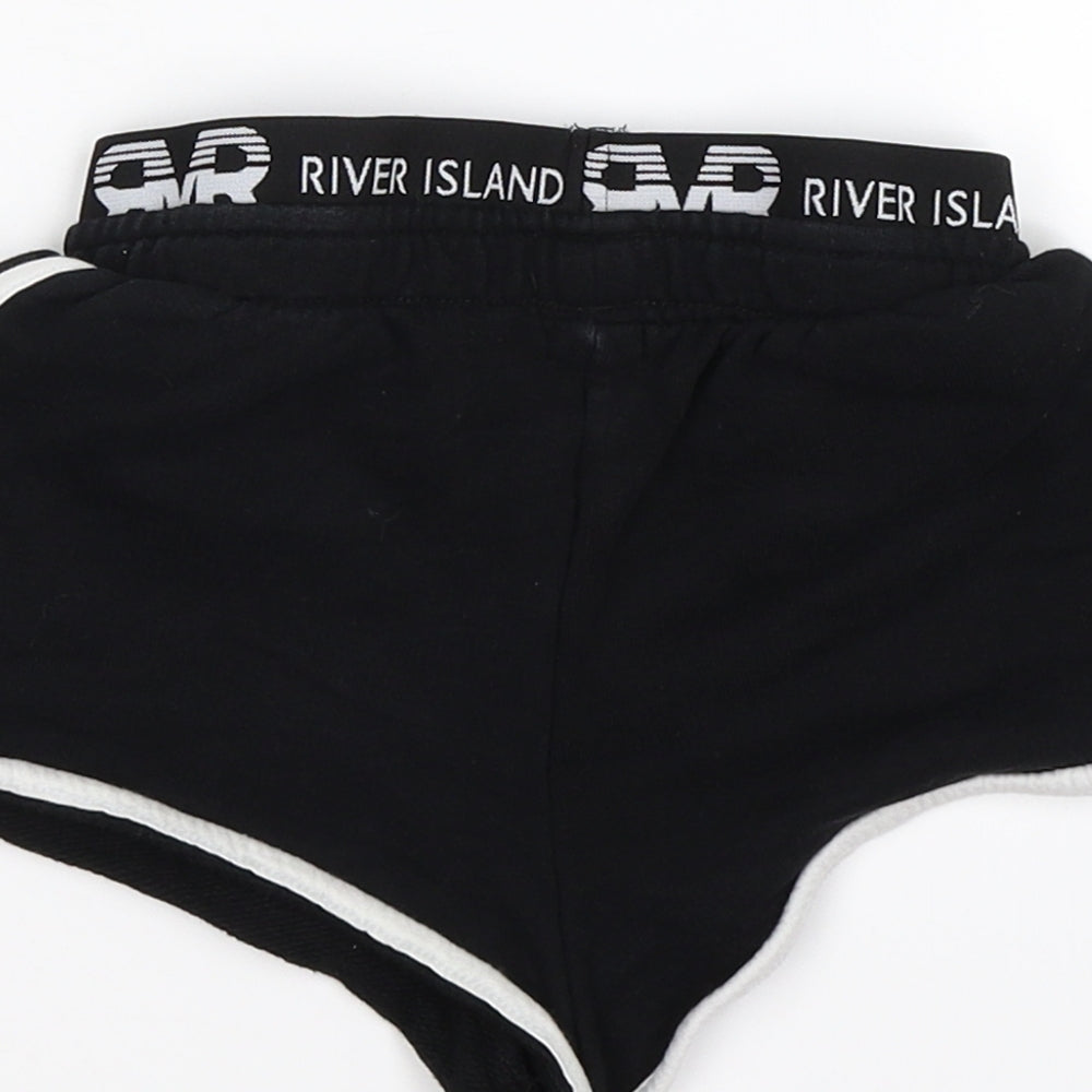 River Island Girls Black  Jersey Sweat Shorts Size 5-6 Years
