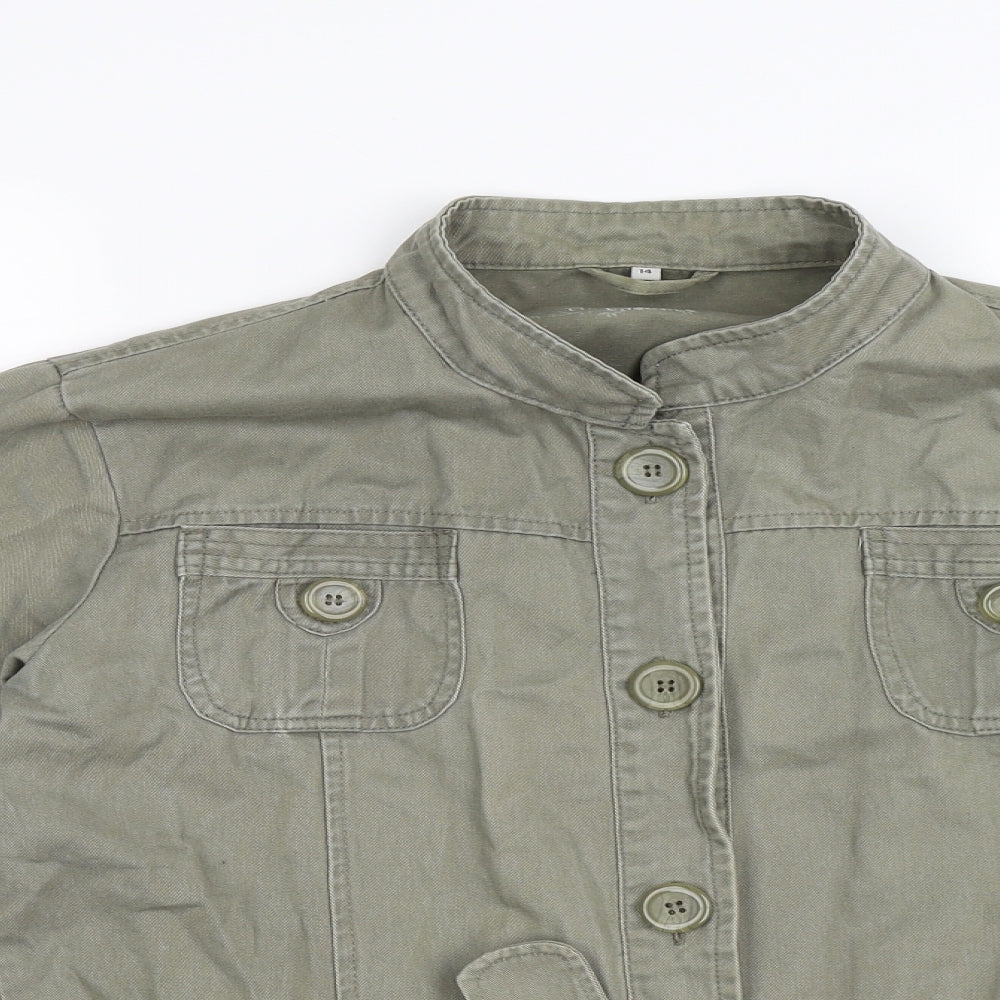 evie Womens Green  Denim Jacket  Size 14
