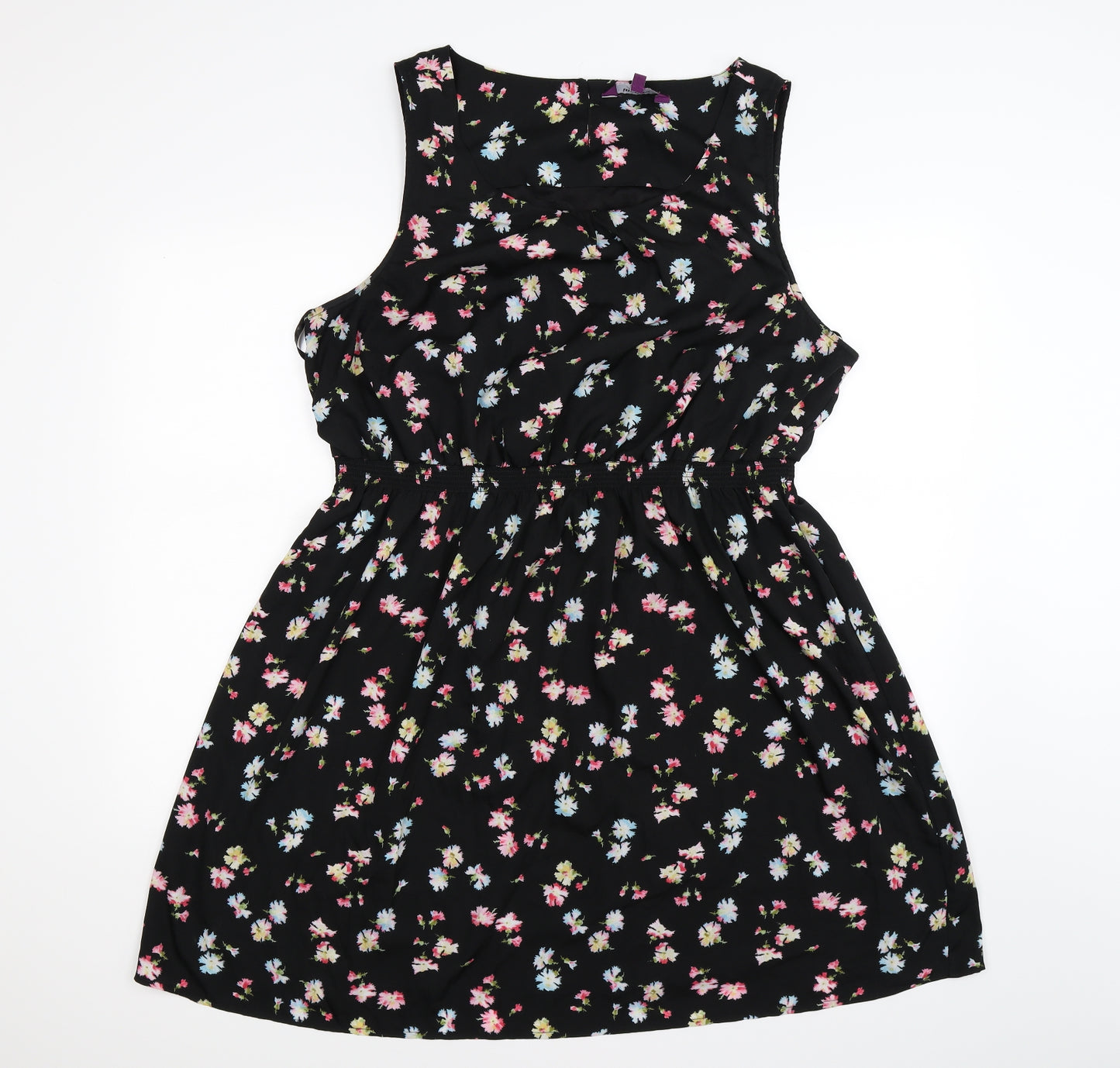 New Look Womens Black Floral  Tank Dress  Size 22