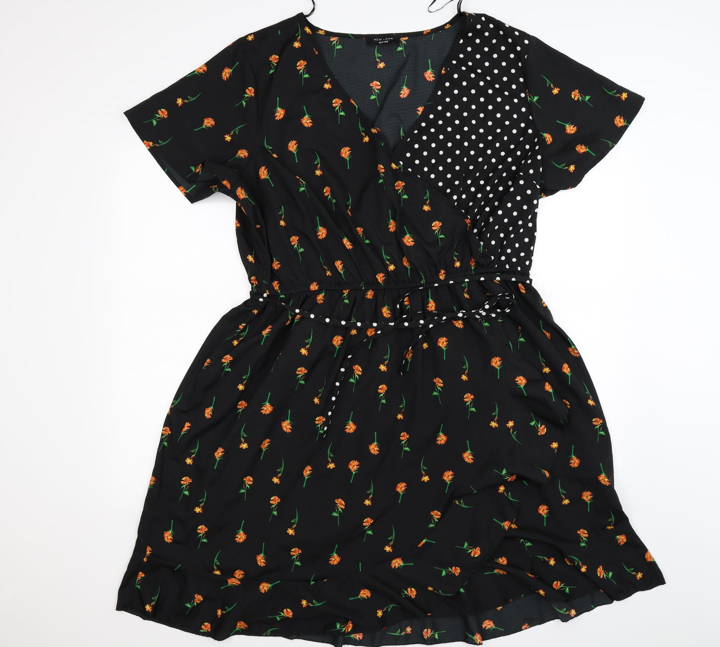 New Look Womens Black Floral  Trapeze & Swing  Size 22