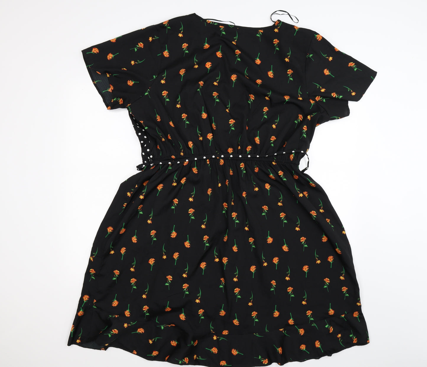 New Look Womens Black Floral  Trapeze & Swing  Size 22