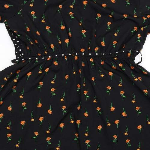 New Look Womens Black Floral  Trapeze & Swing  Size 22