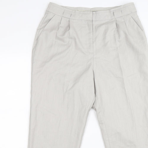 Oasis Womens Grey   Dress Pants Trousers Size 8 L27 in