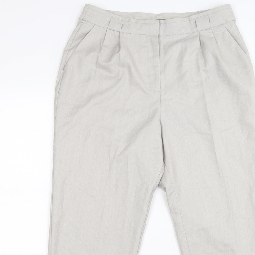 Oasis Womens Grey   Dress Pants Trousers Size 8 L27 in
