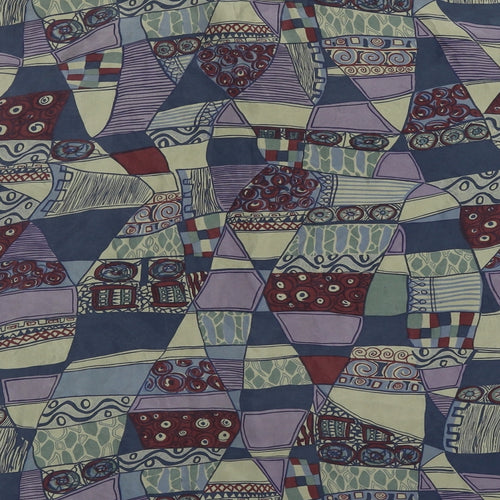 Marks and Spencer Mens Blue Geometric   Button-Up Size L  - 100% silk