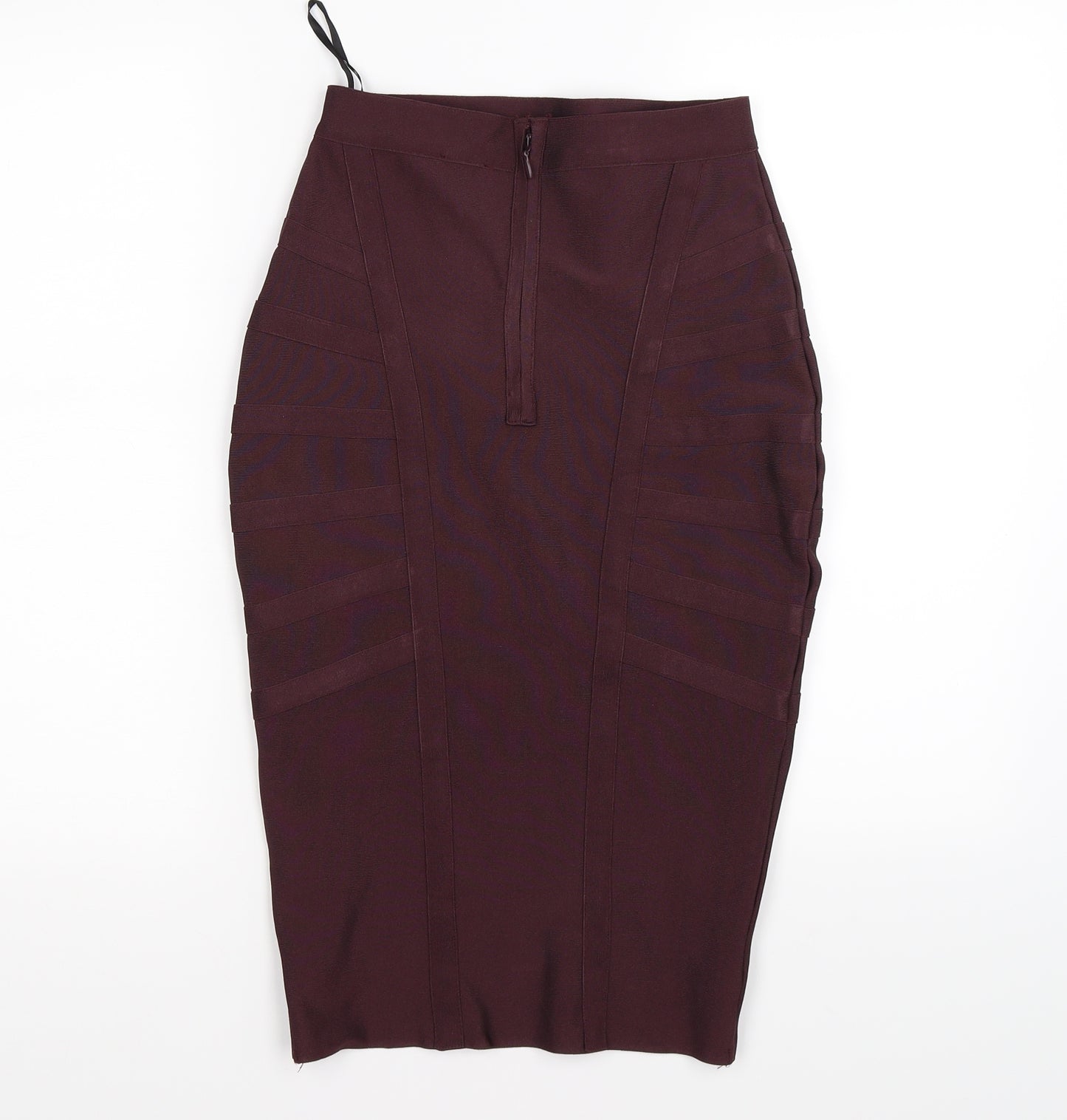 Missguided Womens Red Striped  Bandage Skirt Size 8