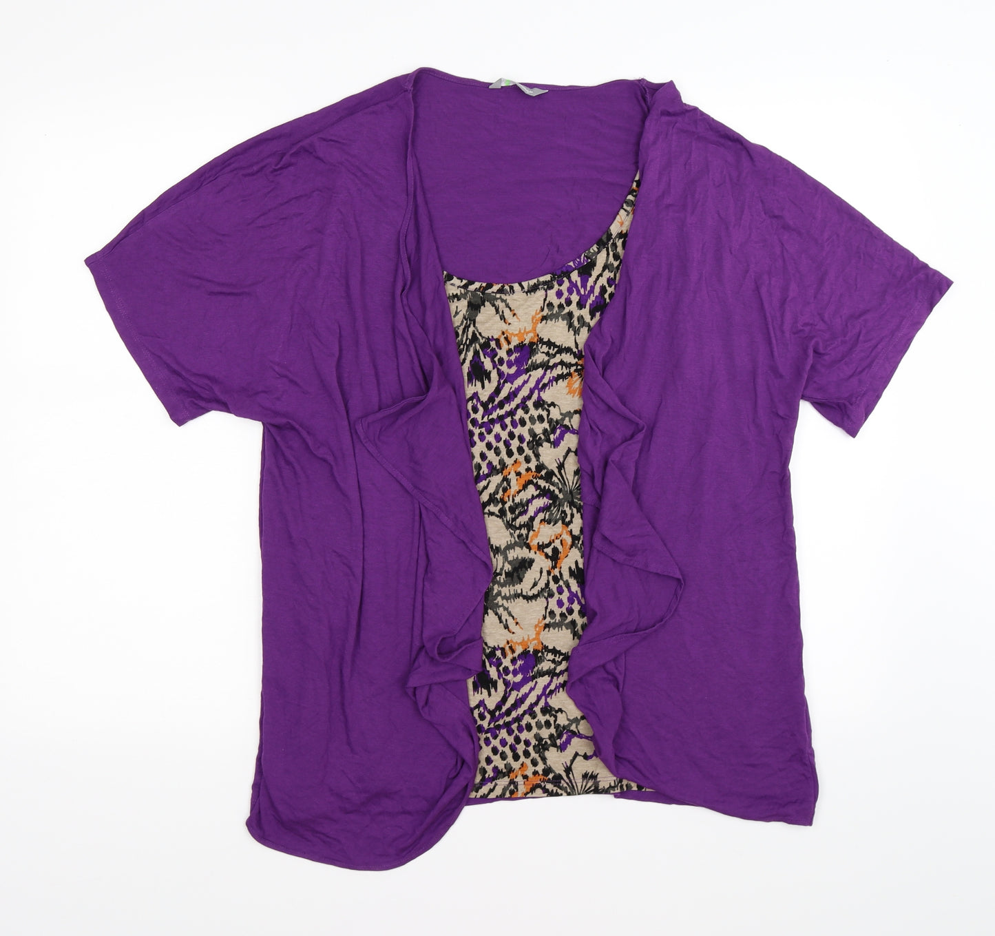 Marks and Spencer Womens Purple Floral  Basic T-Shirt Size 18